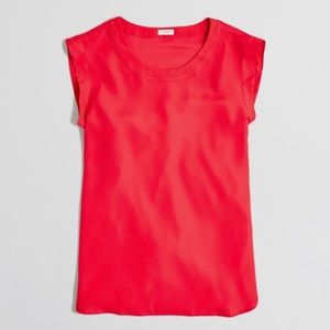J. Crew Draper Bright Poppy Blouse 0